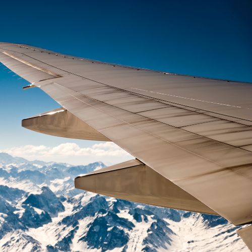 February 2026 Half-Term - plane wing over mountains